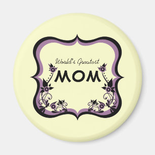 Sassy Floral World's Greatest Mom Magnet