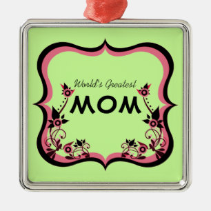 Sassy Floral World's Greatest Mom Ornament
