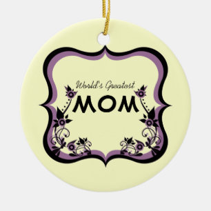 Sassy Floral World's Greatest Mom Ornament