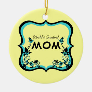 Sassy Floral World's Greatest Mom Ornament