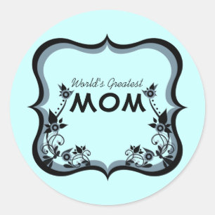 Sassy Floral World's Greatest Mom Stickers