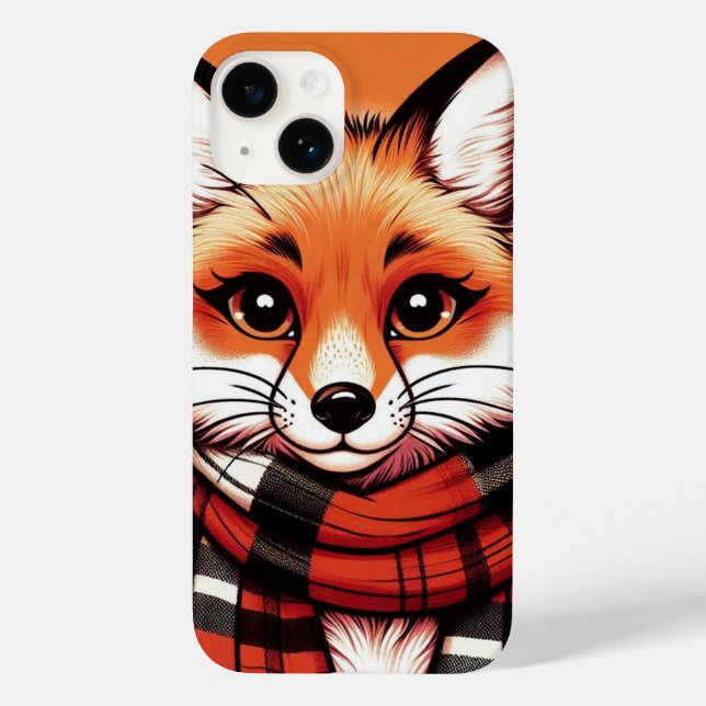 Sassy Fox Wearing a Scarf Case-Mate iPhone Case (Back)