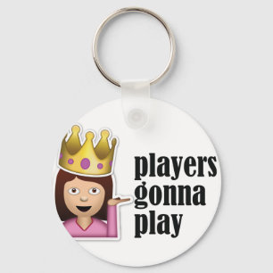 Sassy Girl Emoji - Players Gonna Play Keychain