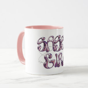Sassy Girl Light Pink Coffee Mug Purple Marble T