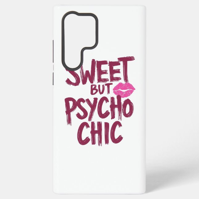 Sassy Girly Humor with Pink Lips Samsung Galaxy S22 Ultra Case (Back)