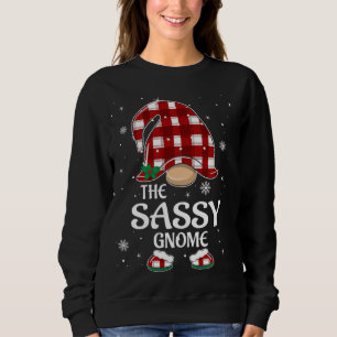Sassy Gnome Buffalo Plaid Matching Family Christma Sweatshirt