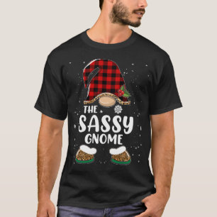 Sassy Gnome Buffalo Plaid Matching Family Christma T-Shirt