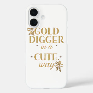 Sassy Gold Typography with Floral Bows iPhone 16 Case
