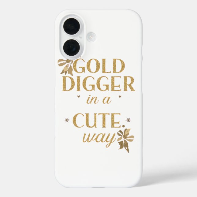 Sassy Gold Typography with Floral Bows Case-Mate iPhone Case (Back)