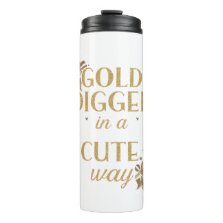 Sassy Gold Typography with Floral Bows Thermal Tumbler