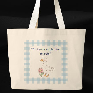 Sassy Goose Blue Gingham Tote Bag