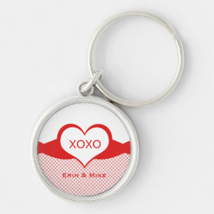 Sassy Heart Fishnet Keychain, Red Keychain
