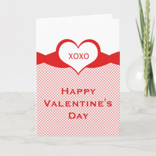 Sassy Heart Fishnet Valentine Card, Red Holiday Card