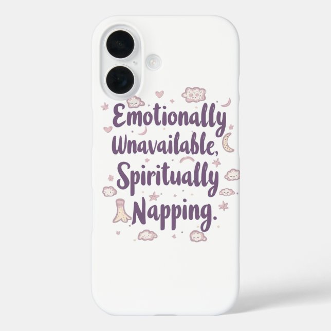 Sassy Introvert Humor with Cute Clouds Case-Mate iPhone Case (Back)