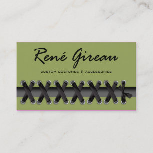 Sassy Lace Up Costume Designer Stylist Wardrobe Business Card