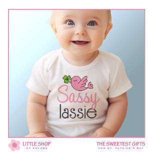 Sassy Lassie St Patrick’s Day Customizable Girls Baby Bodysuit