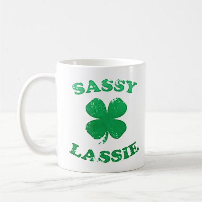 Sassy Lassie St. Patrick's Day Tee Coffee Mug (Left)