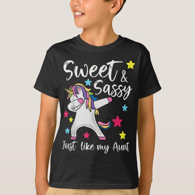 Sassy Like My Aunt Unicorn Cute Matching Auntie an T-Shirt (Front)