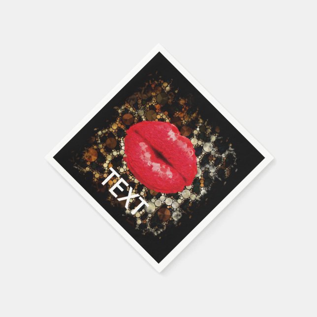 Sassy Lips Animal Print Party Napkin (Corner)