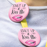 Sassy Lips Shut Up and Kiss Me 2 Inch Round Button<br><div class="desc">Add a playful touch to your style with this sassy "Shut Up and Kiss Me" pin button featuring a cheeky cartoon illustration of a woman's lips wearing vibrant magenta lipstick,  playfully biting her lips. This sassy accessory is perfect for expressing your bold and flirty side.</div>