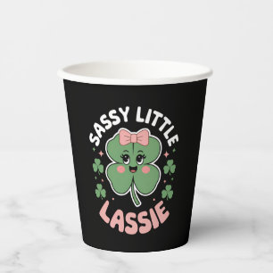 Sassy Little Lassie Funny St Patrick's Day Paper Cups