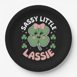 Sassy Little Lassie Funny St Patrick's Day Paper Plate
