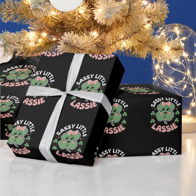 Sassy Little Lassie Funny St Patrick's Day Wrapping Paper (Holidays)