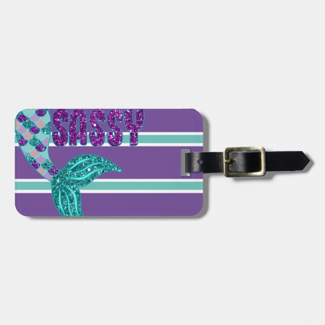 Sassy Mermaid Luggage Tag (Front Horizontal)