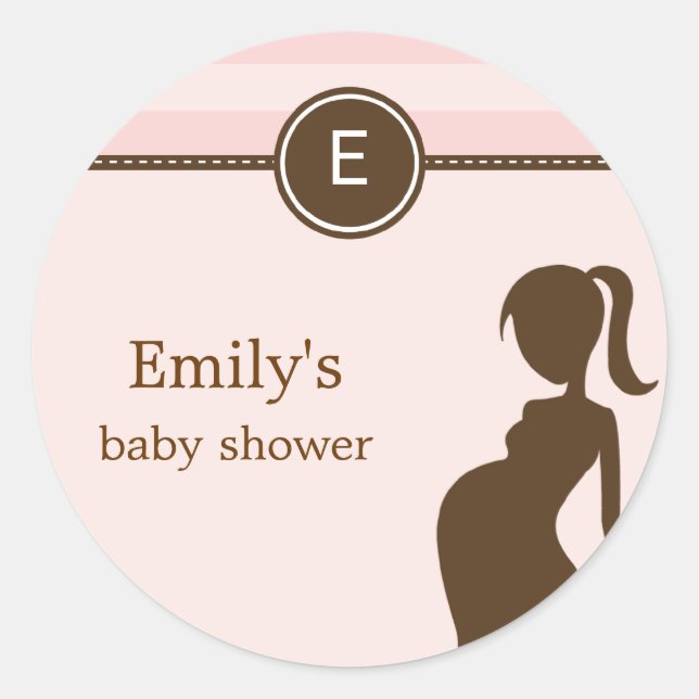 Sassy Mom Baby Shower Favour Sticker - Pink (Front)