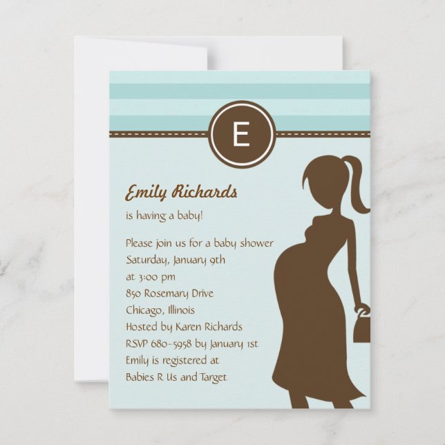 Sassy Mom Baby shower Invitation - Blue (Devant)