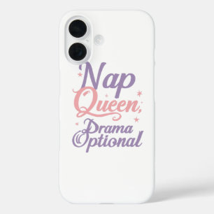 Sassy "Nap Queen" Pastel Typography iPhone 16 Case