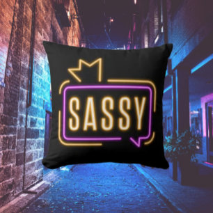 Sassy Neon Glow Throw Pillow – Bold Attitude