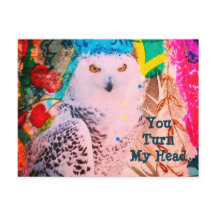 Sassy Owl Valentine's Day Postcard Original Art