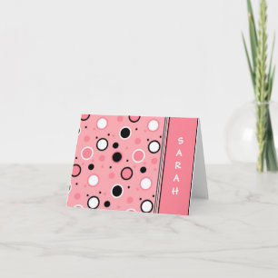 Sassy Pink Polka Dot Cartes pour notes personnalis