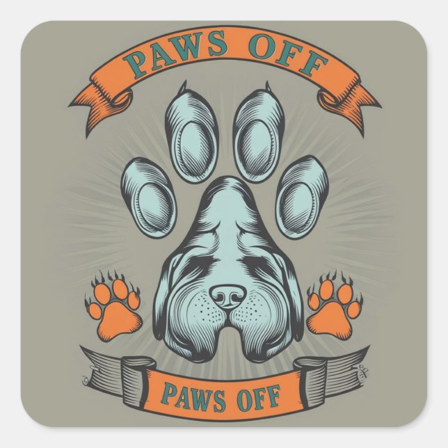 Sassy Pup Warning Square Sticker (Front)