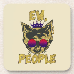 Sassy Royal Cat – "Ew. People" Funny Cat Lover Coaster