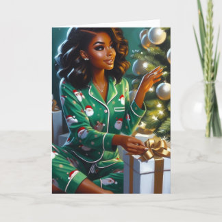 Sassy Santa PJs Holiday Card