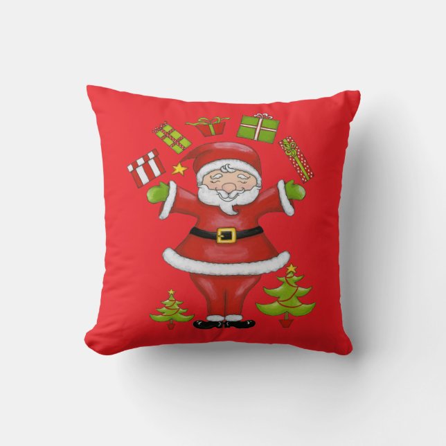 Sassy Santa Throw Pillow (Front)