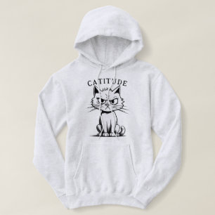 Sassy Sarcasm Catitude Cat Attitude Humour Graphic Hoodie