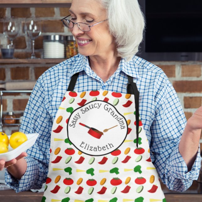 Sassy Saucy Cook Personalized All Over Print Apron (Creator Uploaded)