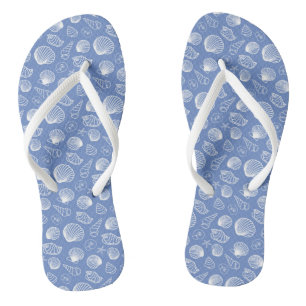 Sassy Seashell Pattern Flip Flops