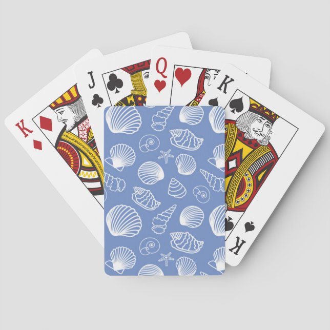 Sassy Seashell Pattern Playing Cards (Back)