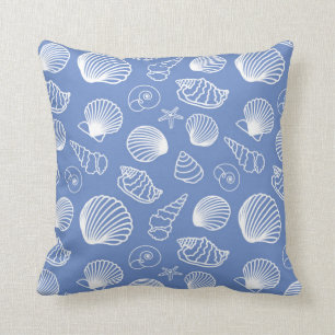 Sassy Seashell Pattern Throw Pillow