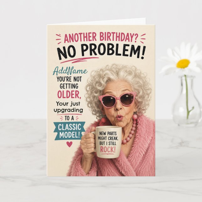 Sassy Senior Birthday  - Add Name Card (Small Plant)