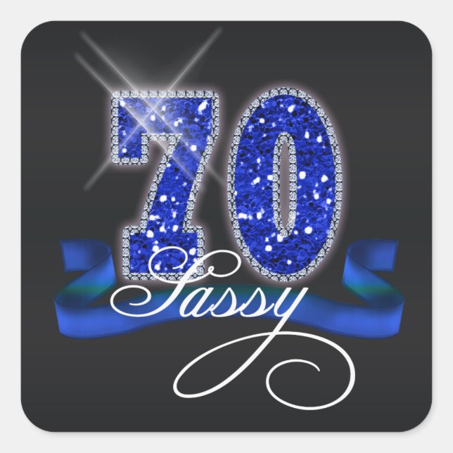Sassy Seventy Sparkle ID191 Square Sticker (Front)