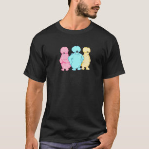 Sassy Silkie Chickens Three Pastel Colours T-Shirt