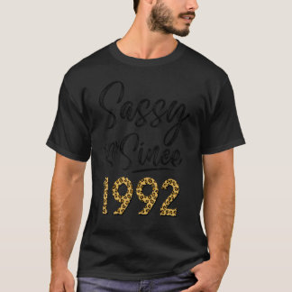 Sassy Since 1992 Leopard Pattern Birthday For Wom T-Shirt