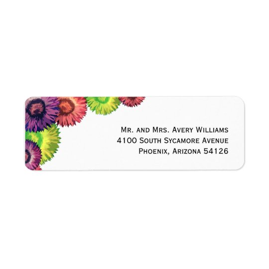 Sassy Spring Flowers Modern Return Address Label