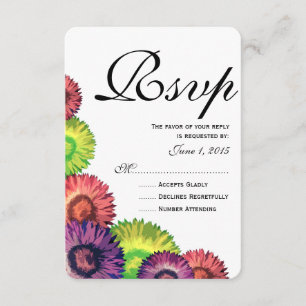 Sassy Spring Flowers Modern Wedding Carte RSVP