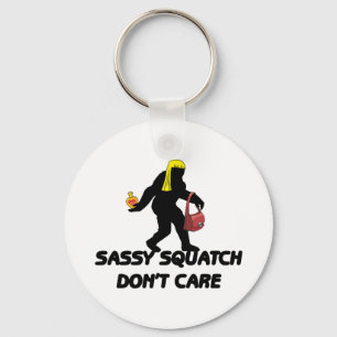 Sassy Squatch Don't Care Keychain